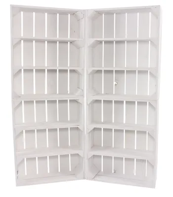 Produktbild von 7x Neue, weiße Obstkiste mit zwei Mittelbretter für individuelle Einrichtungen / 50x40x16cm / stabiles Holz