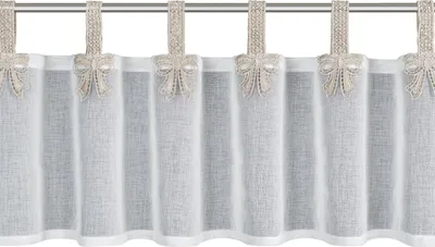 Produktbild von EUROFIRANY Stores Vorhang weiß 30 x 150 cm Gardine mit Schleifen