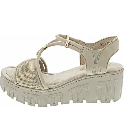 Produktbild von Rieker damen-Sandalette Perl-Beige, Farbe:beige/schlamm, EU Größe:37