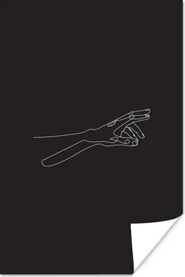 Produktbild von MuchoWow® Poster Hand - Strichzeichnung - Finger 80x120 cm - Papierdruck
