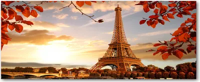 Produktbild von Tulup® Glas-Bild Wandbild aus Glas - 125x50 - Wandkunst - Wandbild hinter gehärtetem Sicherheitsglas - Dekorative Wand für Küche & Wohnzimmer  - Sehenswürdigkeiten & Architektur - Eiffelturm Paris - Rot