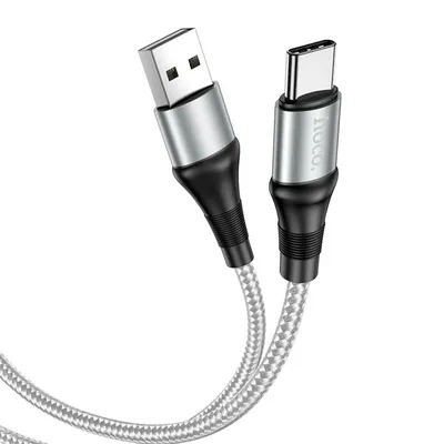 Produktbild von Kabel USB-A auf USB-C 1m in Grau unterstützt Laden und Datenübertragung 3A
