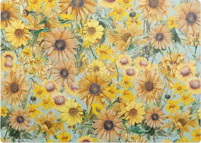 Produktbild von Blumenwiesenmuster – Bodenschutzmatte – Rutschfest – Schutzmatte für Büro – Vinylmatte – Stuhlunterlage  – 140 x 100 cm