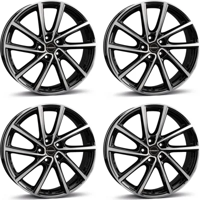 Produktbild von 4x Borbet Felge V black polished glossy 7,0x19 ET38 5x108 4051665053777 V 70938108565,1BPG kompatibel mit Peugeot 3008, 408, 5008