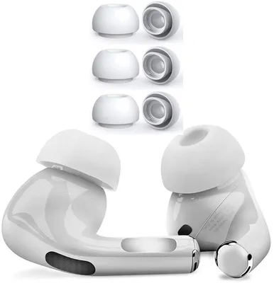 Produktbild von Silikon-Ohrstöpsel passend für Apple AirPods Pro – Ersatz-Ohrhörer aus Silikon – 2 Sets – Weiß – Mittel – 6 Paar – Frische Spitzen für Ihre AirPods Pro – CHPN