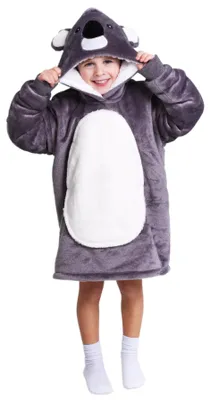 Immagine prodotto di Noxxiez Accogliente coperta con cappuccio per bambini - Perfetta per bambini da 3 a 6 anni Koala
