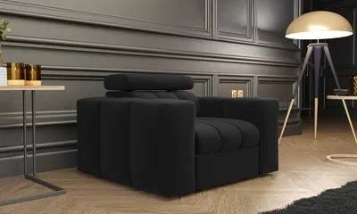 Produktbild von FurMeb24 modern SESSEL KENNO 100 x 90 cm SCHWARZ