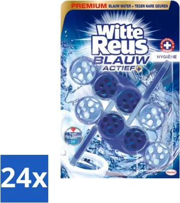 Produktbild von Weißer Riesen-Toilettenblock Blau Aktive Hygiene 2 Stück - Vorteilspack - 24 Stücke