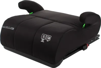 Produktbild von X Adventure Sitzerhöhung mit ISOFIX Schwarz – i-Size Booster ECE R129 für Kinder ab 125 cm und 22–36 kg, mit Seitenaufprallschutz