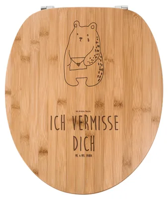 Produktbild von Mr. & Mrs. Panda WC Sitz Bär Vermissen - Transparent - Geschenk, Verreist, Freund, Brille, Klobrille, Liebeskummer, Toilettendeckel, Klodeckel, Reise, WC-Brille, Freundin