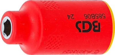 Produktbild von VDE-Steckschlssel-Einsatz Sechskant | Antrieb Innenvierkant 10 mm (3/8") | SW 6 mm