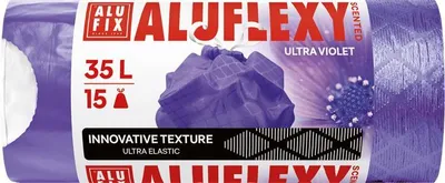 Produktbild von Müllsäcke "Aluflexy", lila, duftend, einziehbar, 35 l, 15 Stück, LDPE, ALUFIX