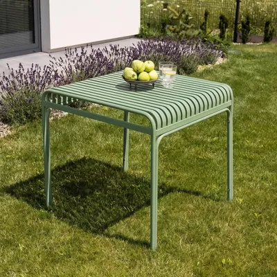 Produktbild von di volio Gartentisch LIWIO - Outdoor Tisch 80x80 cm, wetterfester Balkontisch aus Metall (Grün)