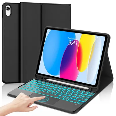 Produktbild von Tastatur Hülle für A16 11 10 Generation 11 Zoll Kompatibilität Schwarz Schwarz-Hintergrundbeleuchtung Touchpad