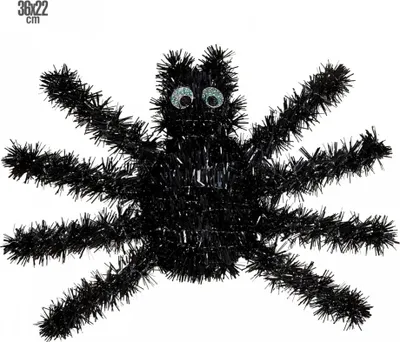 Produktbild von Schwarze Spinne aus Lametta für Halloween