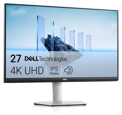 Produktbild von DELL S Series S2721QSA, 68,6 cm (27"), 3840 x 2160 Pixel, 4K Ultra HD, LCD, 4 ms, Schwarz, Silber