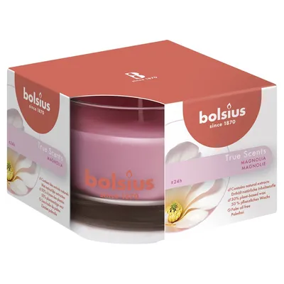 Image de Bougie parfumée Bolsius True Scents en verre, parfum magnolia, 63 x 90 cm
