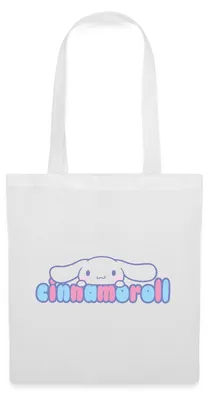 Produktbild von Spreadshirt Cinnamoroll Guckt Über Schriftzug Stoffbeutel, One size, Weiß
