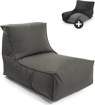 Produktbild von mokebo® Sitzsack mit Schutzhülle für Kinder & Erwachsene 'Der Sundowner', Bean Bag mit Füllung oder Bodenkissen für Indoor & Outdoor, auch als Liegekissen, Relaxliege oder Liege in Anthrazit