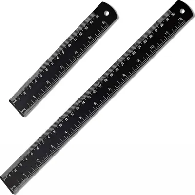 Obrázek produktu pro Pravítko – 2 kusy/sada – Délka 15/30 cm – stupnice v cm/palcích – Hliník
