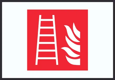 Produktbild von Feuerleiter Symbol Schild A0 Rückseite selbstklebend