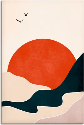 Produktbild von ARTland Leinwandbild Ertrinkende Sonne Größe: 80x120 cm