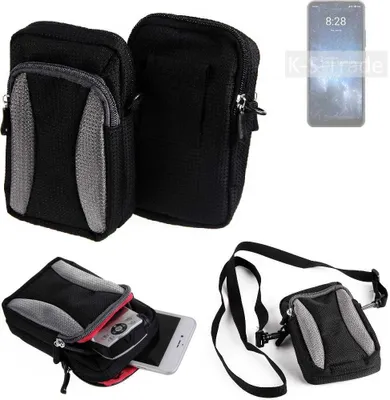 Produktbild von K-S-Trade Holster Schutz Hülle kompatibel mit Sharp Rouvo V Handy Hülle Gürteltasche Umhängetasche mit Zusatzfach schwarz