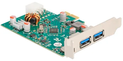 Produktbild von Delock - USB-Adapter - PCIe 2.0 - USB 3.0 x 2 + USB-C 3.2 Gen 2 mit Spannungsversorgung x 1