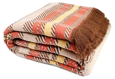 Produktbild von Decke, Baumwolldecke mit Fransen, hohe Qualität 150x200 Ps26114a Orange-Beige Karomuster