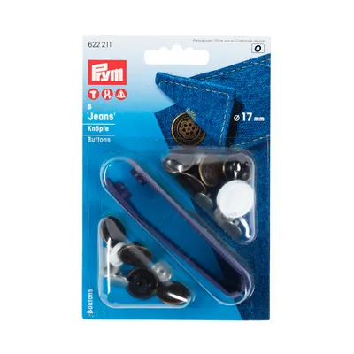 Produktbild von PRYM Nähfrei-Jeans-Knöpfe, Blume, 17 mm, altmessing