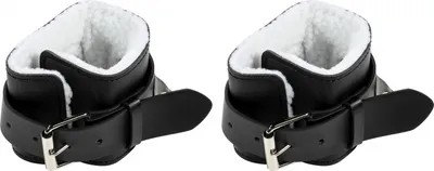 Produktbild von GORILLA SPORTS® Fußschlaufen - Paar (2 Stück), Gepolstert, Einstellbar in 5 verschiedenen Größen, für Kabelzug, aus Leder, Schwarz - Ankle Straps, Fußmanschetten, Zughilfen