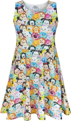 Produktbild von Disney Tsum Tsum - Kleid mit ausgestelltem Rock für Mädchen NS7487 (140) (Weiß)