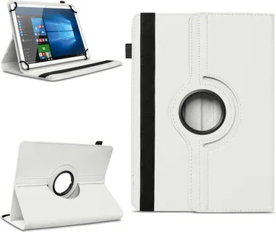 Produktbild von Tablet Tasche für XGODY Tab M10 Hülle Schutzhülle Case Cover 360 Grad DrehbarFarben:Weiss