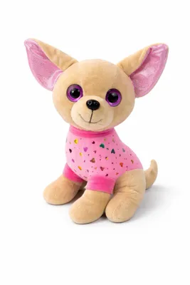 Produktbild von Plüschtier Hund Chihuahua 25 cm rosa – Weiches Kuscheltier, Stofftier