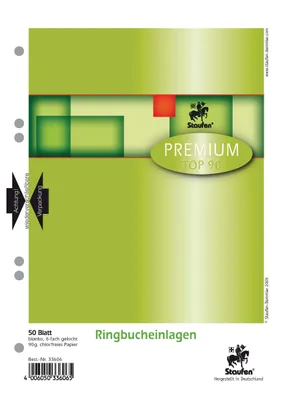 Produktbild von Staufen® 734033606 Ringbucheinlage PREMIUM LIN 6 - A5, 90 g/qm, 50 Blatt