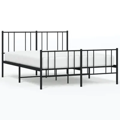 Produktbild von vidaXL Bettgestell mit Kopf- und Fußteil Metall Schwarz 120x190 cm