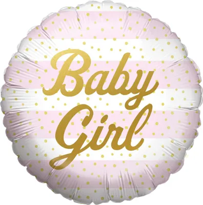 Produktbild von Folienballon Baby Girl rosa-weiß Ø 45 cm