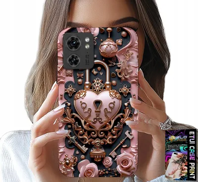 Zdjęcie produktu dla Etui Do Motorola Edge 40 - Kobiece, Modne Wzory, Kłódka Serce Róża