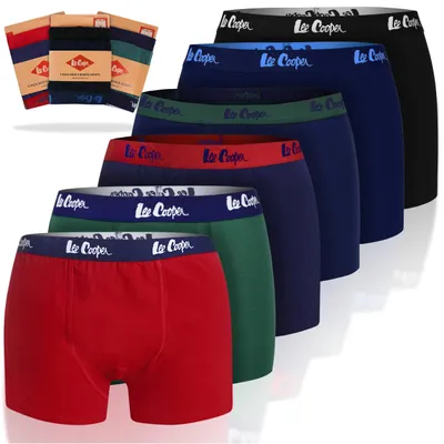 Immagine prodotto di LEE COOPER Intimo Uomo, 6 Paia di Boxer in Cotone, Colori Assortiti, Taglia XXL