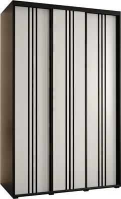 Produktbild von MEBLE KRYSPOL Davos 6 Schrank, drei Türen - 235,2x160x60 cm - Schwarz Weiß Schwarz