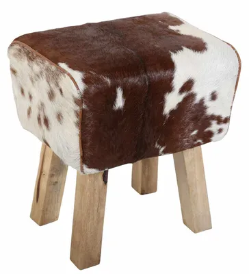 Produktbild von Hocker Benisha Echtleder Ziegenfell Retro Springbock-Form 40x35x48 cm