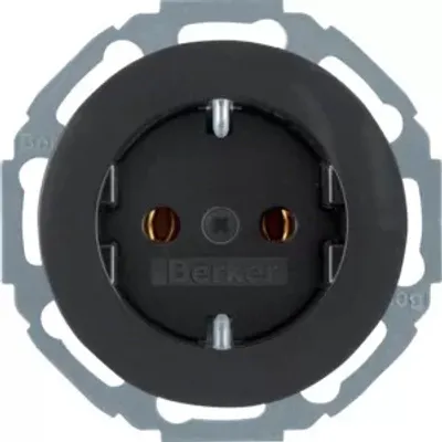 Produktbild von Berker 47552045 Steckdose SCHUKO schwarz, glänzend SerieR.classic