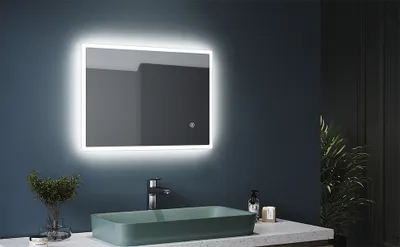 Produktbild von SONNI 70x50cm Badspiegel mit Touch schalter LED Beleuchtung Antibeschlag Badezimmerspiegel Wandspiegel Lichtspiegel