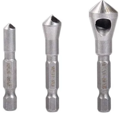 Produktbild von Metallbohrer-Set 3-teilig 90-Grad-Winkel - Bit-Sets für Metallbohrer mit 1/4 Zoll Sechskant-Schaft