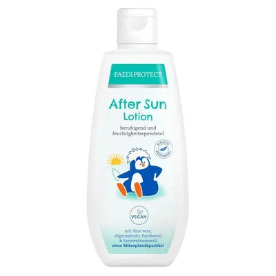Produktbild von PAEDIPROTECT After Sun Lotion 200 ml, für Baby, Kinder und Erwachsene, kühlende Bodylotion mit Aloe Vera für Gesicht und Körper, ohne Mikroplastik