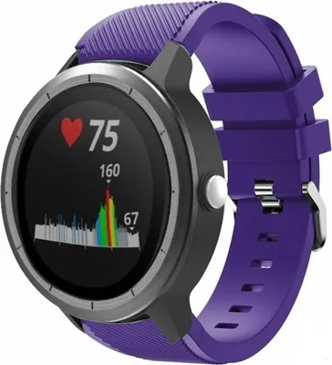 Produktbild von Strap-it Garmin Vivoactive 3 Silikonarmband (Violett)