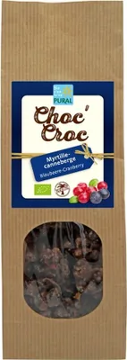 Produktbild von Choc' Croc - Blaubeere & Cranberry Zartbitter 100g