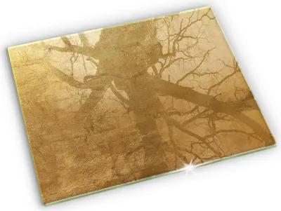 Produktbild von Glas Grabkerzen Untersetzer Motiv Gummifüße - 52x40 cm - Goldbeschaffenheitshintergrund