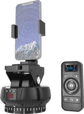 Produktbild von Andoer YT1200 Zmotoryzowana głowica obrotowo-uchylna 2-osiowa głowica panoramiczna 360′ obrotowa panoramiczna głowica statywowa 100M bezprzewodowy pilot zdalnego sterowania 9 poziomów regulowanej prędkości udźwig 1 kg z klipsem na telefon do nagrywania wideo z kamery smartfona transmisja na żywo vlog