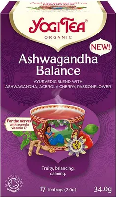 Produktbild von HERBATKA AJURWEDYJSKA RÓWNOWAGA Z ASHWAGANDHĄ (ASHWAGANDHA BALANCE) (17 x 2 g) 34 g - YOGI TEA